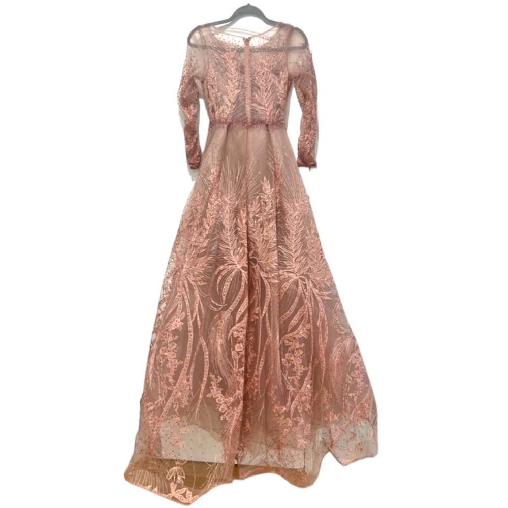 COPY - Serene Hill  Pink Long Mermaid Elegant  With Train Evening Dress Gown si… - Picture 3 of 5